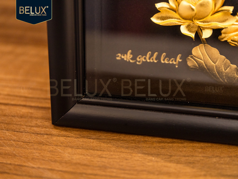 Tranh Chữ Tâm Dát Vàng 24k 25x20cm